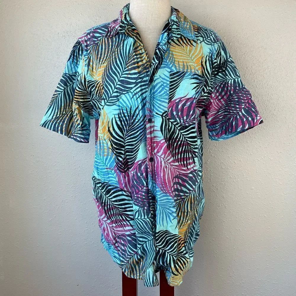 Straight Faded Hawaiian Shirt Size L